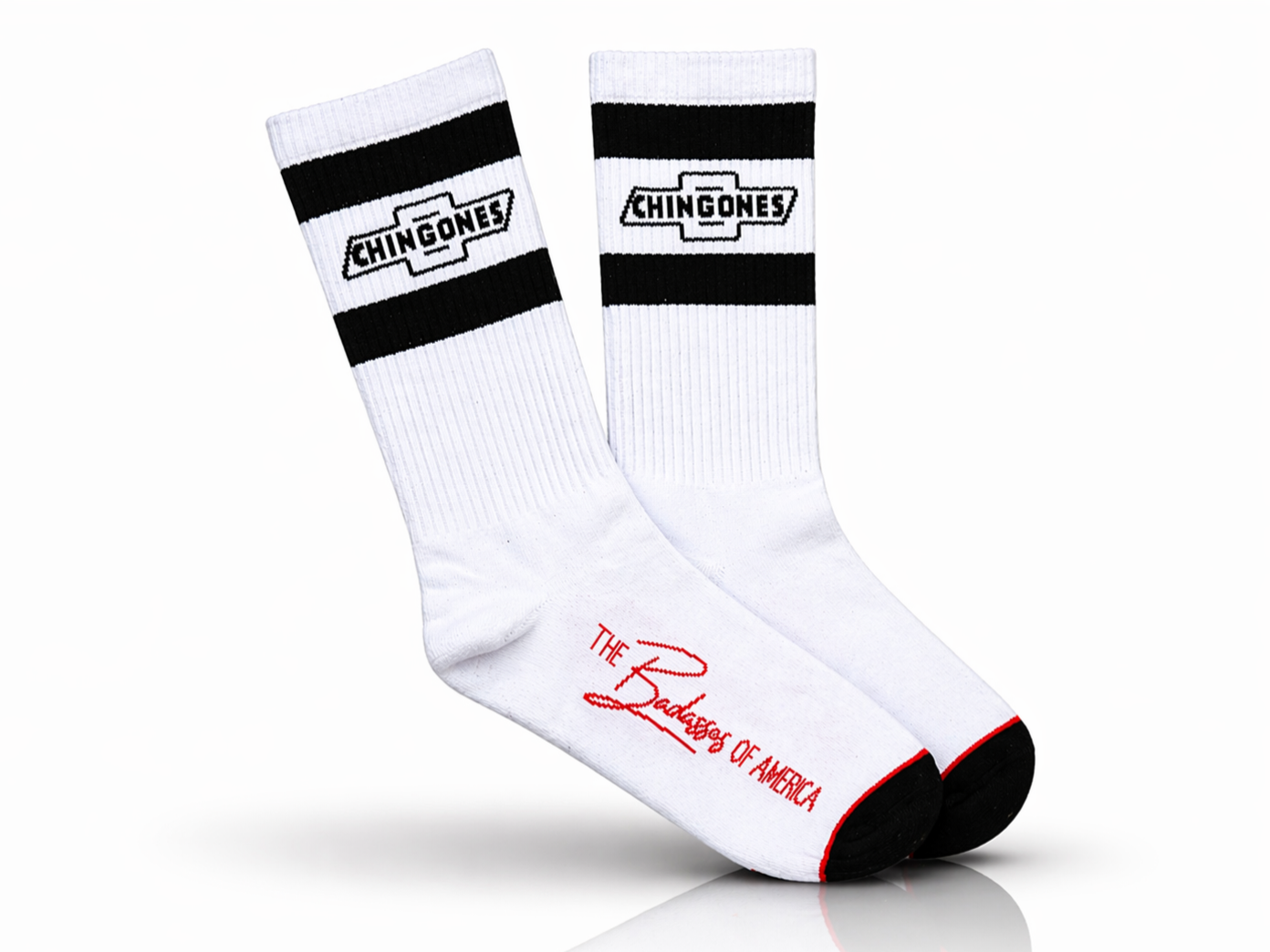 Chingones Mid-Crew Socks (white pair)