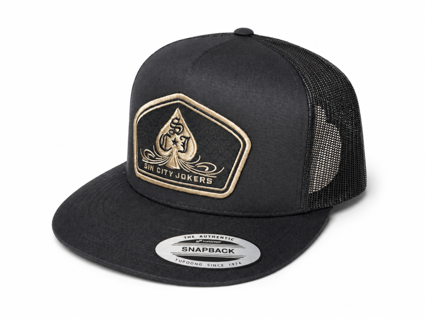 SCJ Pinstripe Spade Patch Trucker 2026 (Black & Gold)