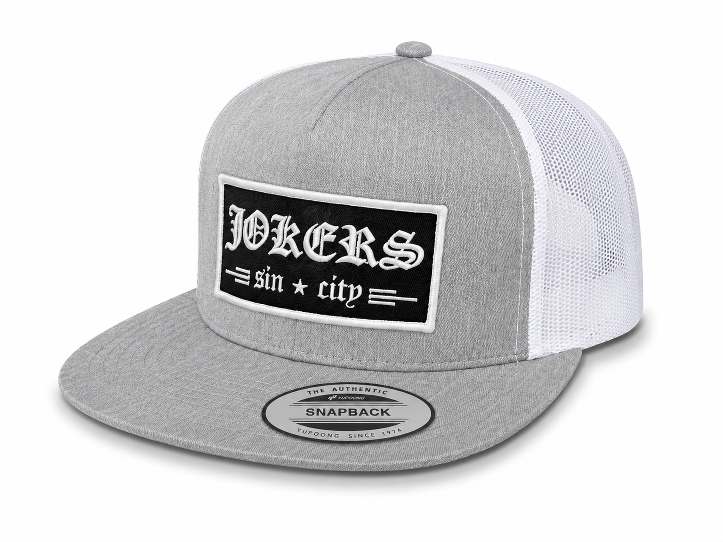 Jokers Old E Patch Trucker (Light Heather Gray and White)
