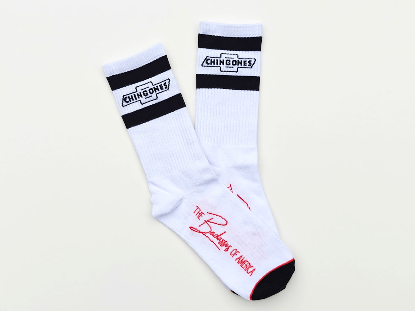 Chingones Mid-Crew Socks (white pair)