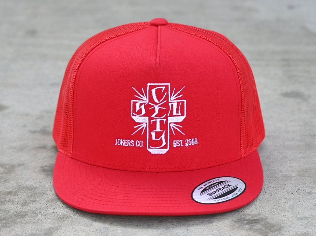 SCJ Cross Trucker (red) - Sin City Jokers