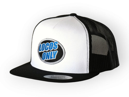 Locos Only Patch Trucker (White & Black w/ blue patch)