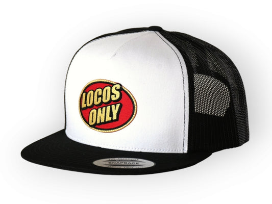 Locos Only Patch Trucker (White & Black w/red patch) - Sin City Jokers