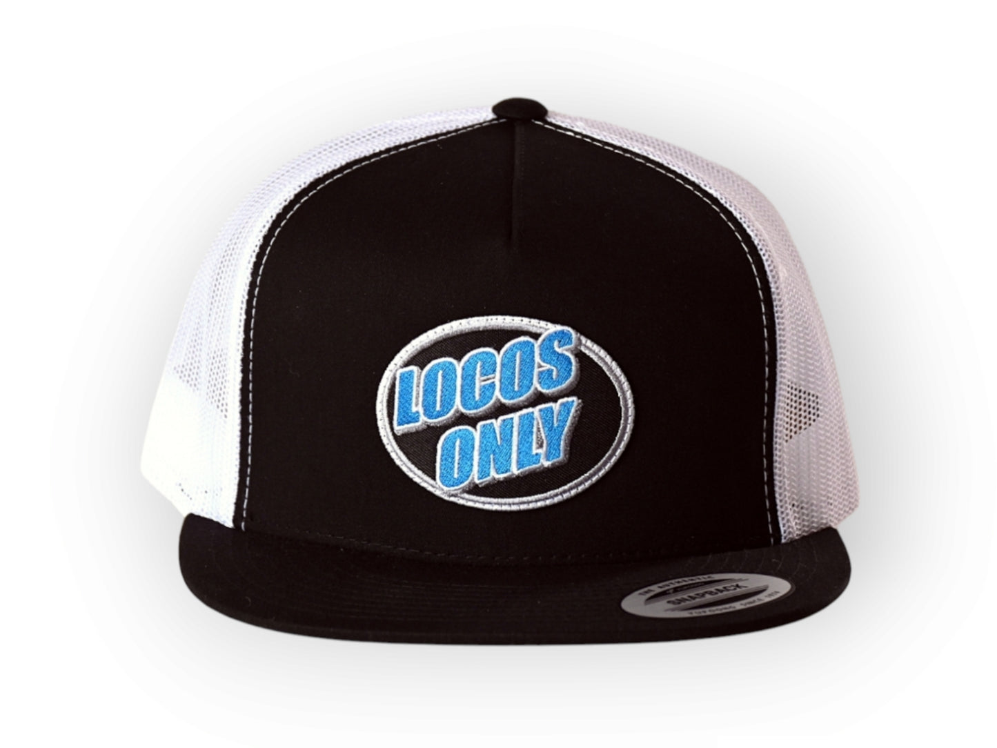 Locos Only Patch Trucker (Black & White w/ blue patch) - Sin City Jokers