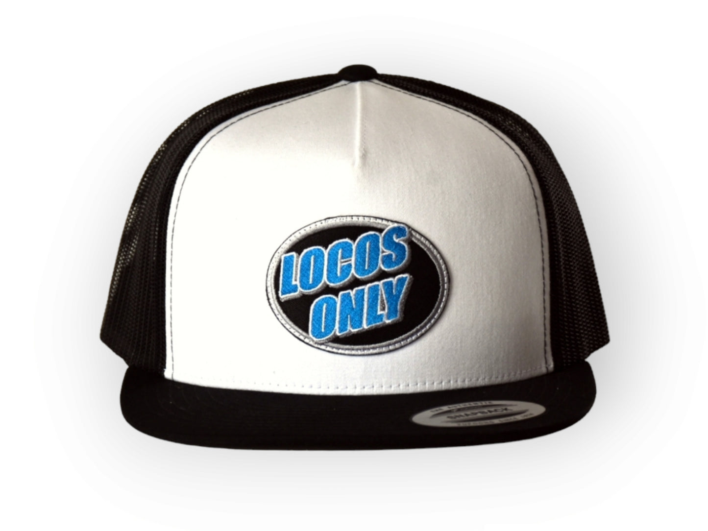 Locos Only Patch Trucker (White & Black w/ blue patch) - Sin City Jokers