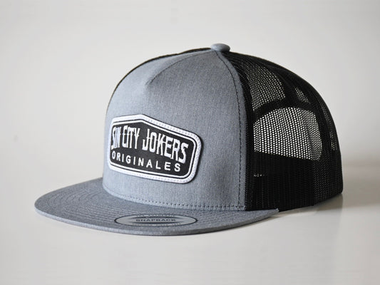 SCJ Originals Patch Trucker (Light Heather & Black) - Sin City Jokers