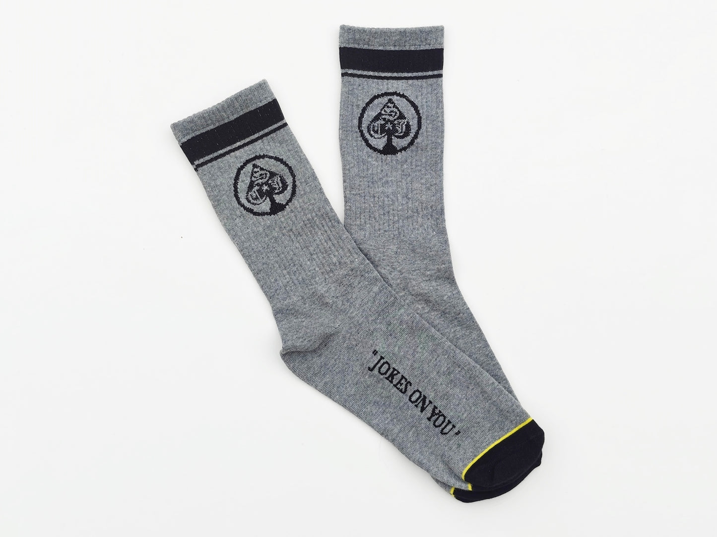 Jokes On You Mid-Crew Socks (heather gray)