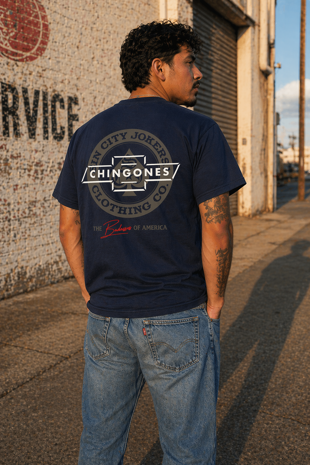 SCJ x Chingones Men's Navy Premium Tee