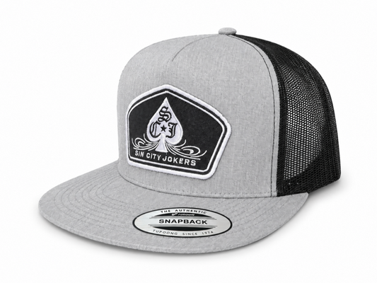 SCJ Pinstripe Spade Patch Trucker 2026 (Heather Gray & Black)