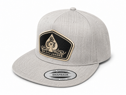 SCJ Pinstripe Spade Patch Snapback 2026 (Heather Gray & Gold)