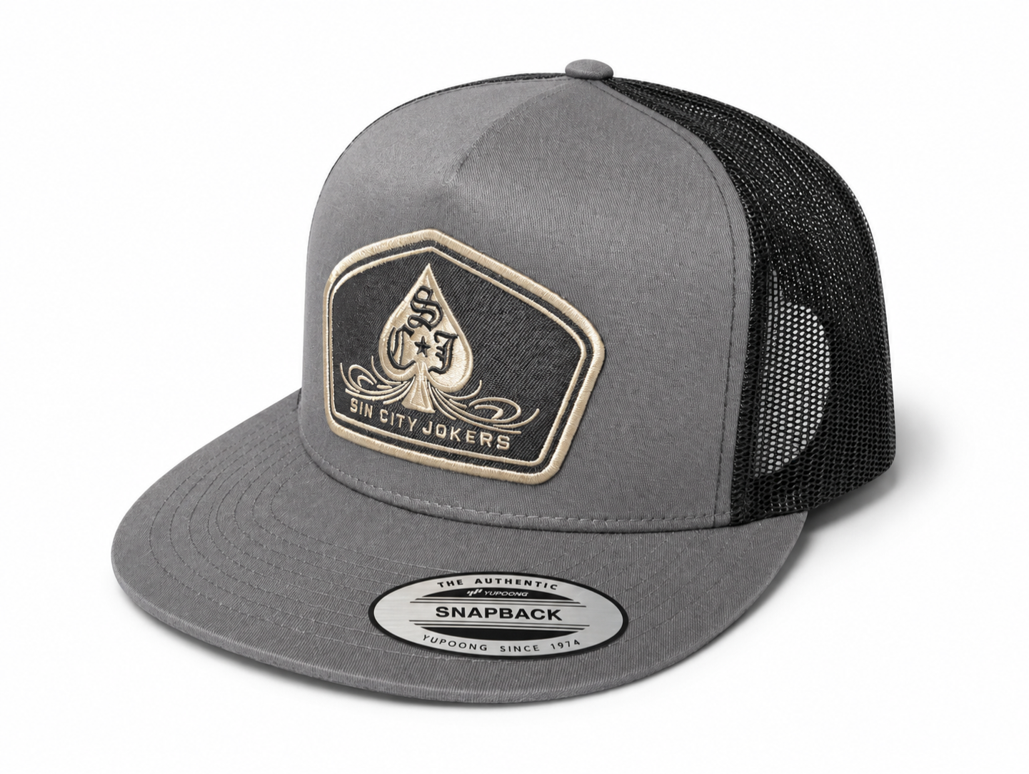 SCJ Pinstripe Spade Patch Trucker 2026 (Black, Gray & Gold)