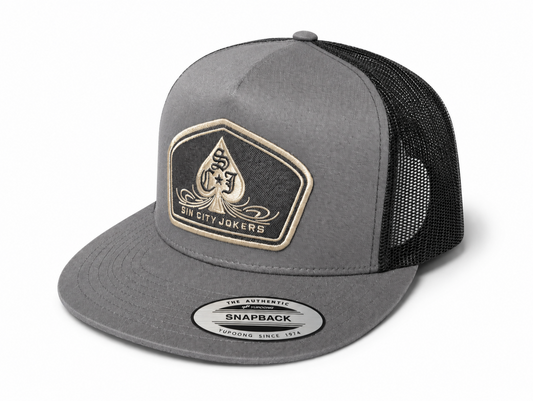 SCJ Pinstripe Spade Patch Trucker 2026 (Black, Gray & Gold)