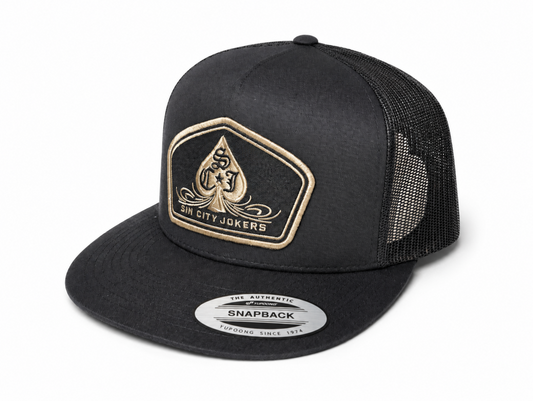 SCJ Pinstripe Spade Patch Trucker 2026 (Black & Gold)