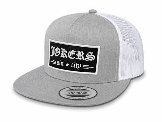 Jokers Old E Patch Trucker (Light Heather Gray and White)