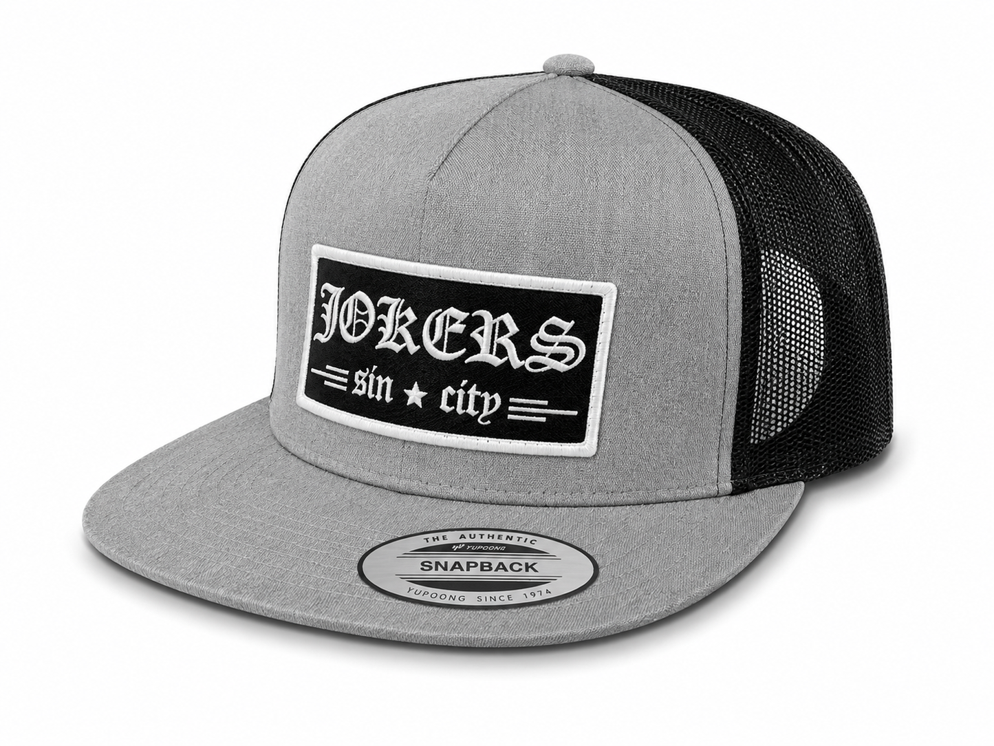 Jokers Old E Patch Trucker (Heather Gray and Black)