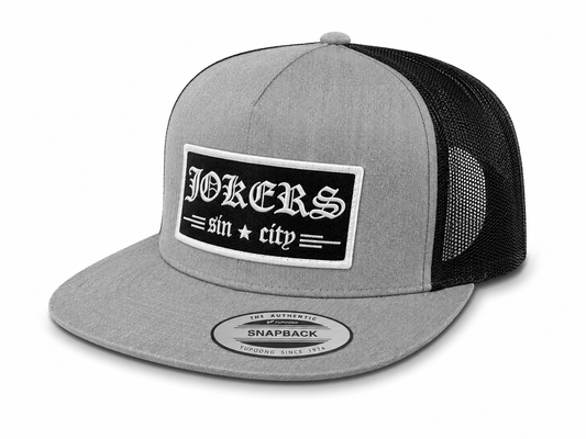 Jokers Old E Patch Trucker (Heather Gray and Black)