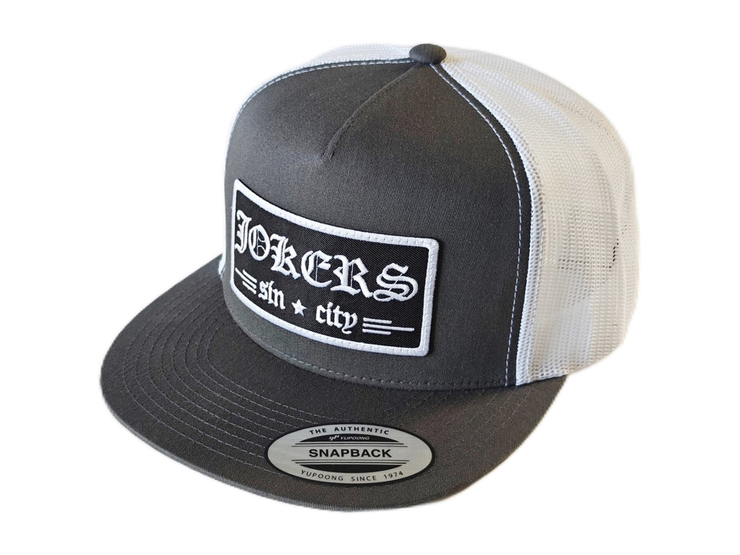 Jokers Old E Patch Trucker (Heather Gray and White)