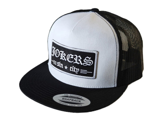 Jokers Old E Patch Trucker (White & Black)