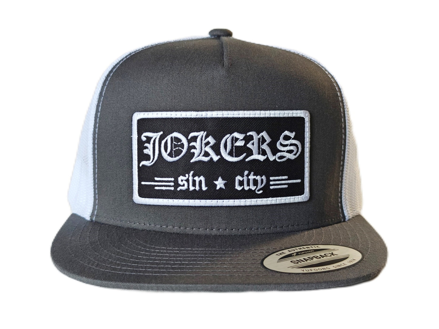 Jokers Old E Patch Trucker (Heather Gray and White)