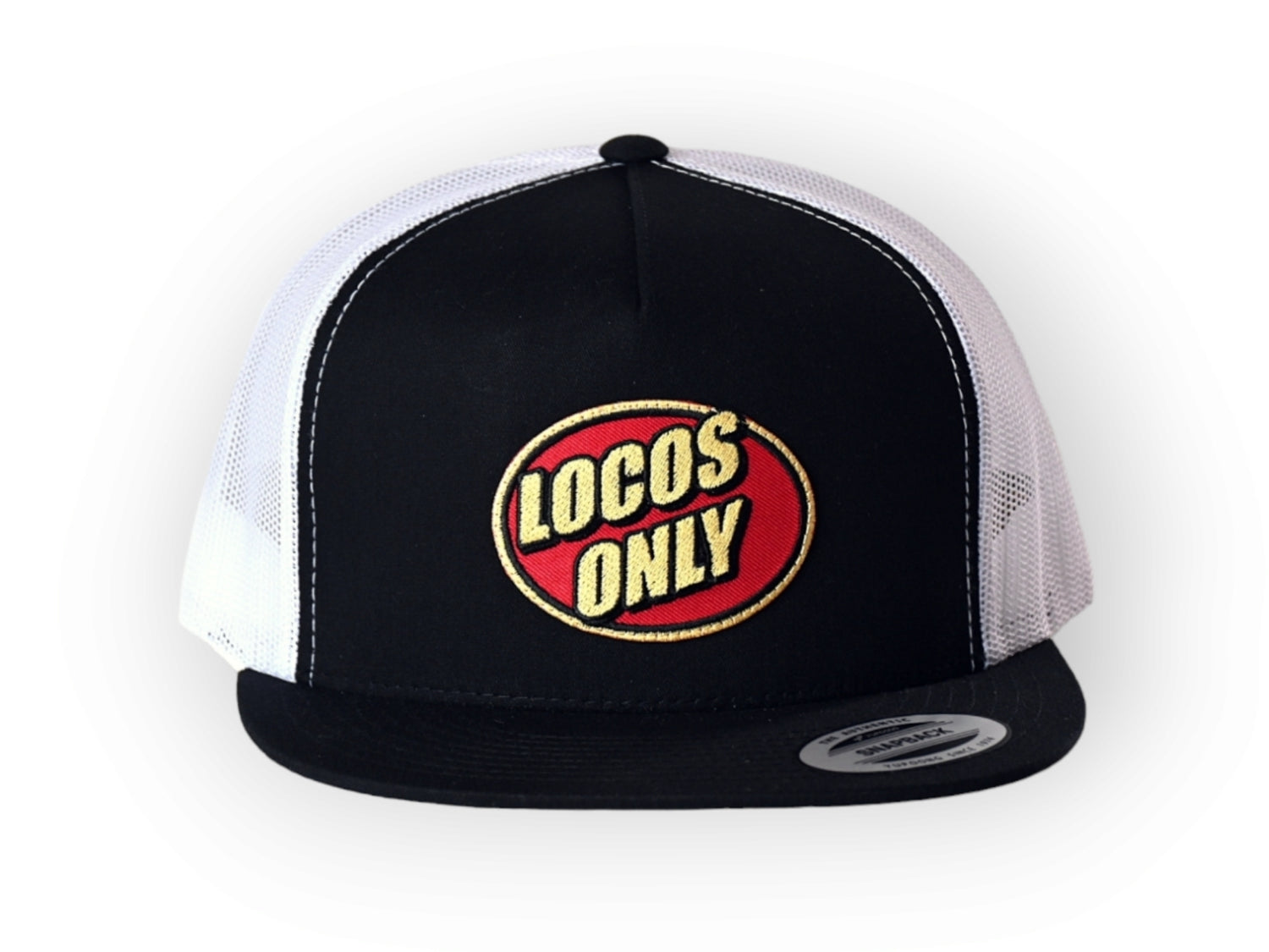 Locos Only Patch Trucker (Black & White w/red patch) - Sin City Jokers