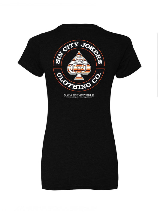 SCJ Sarape Spade Ladies Tee - Sin City Jokers
