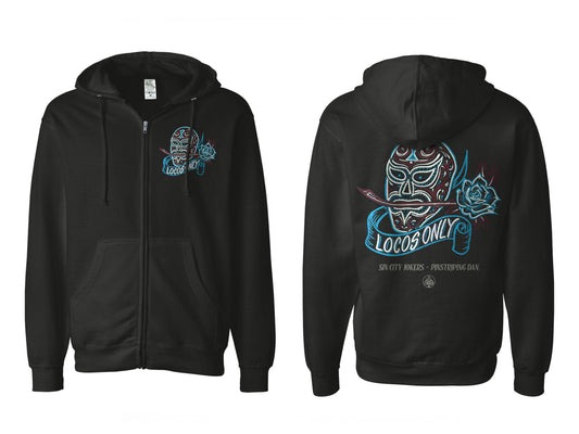 Locos Only: El Luchador 2.0 Men's Zip Hoodie - Sin City Jokers