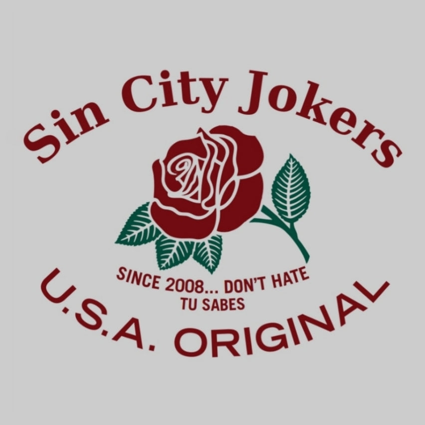 SCJ La Rosa Ladies Tee (heather gray tee) - Sin City Jokers