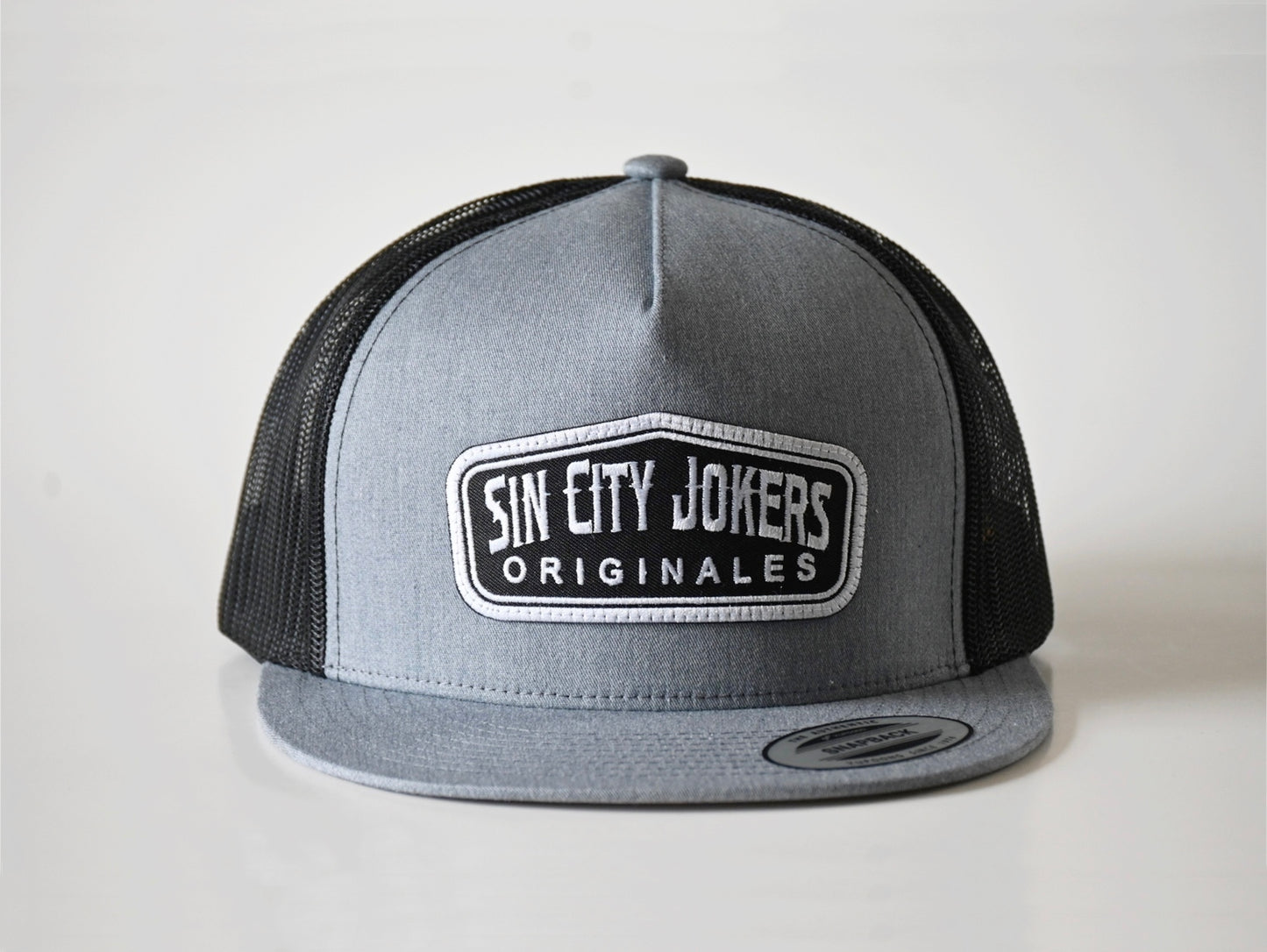 SCJ Originals Patch Trucker (Light Heather & Black) - Sin City Jokers