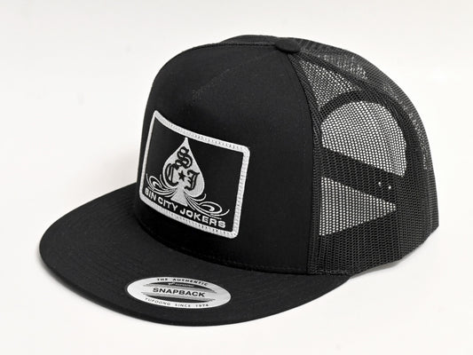 SCJ Pinstripe Spade Patch Trucker (Black)