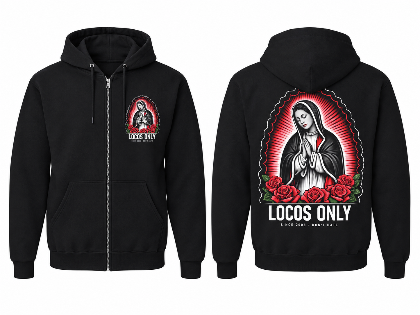 Locos Only: Our Lady Hoodie (Zip)