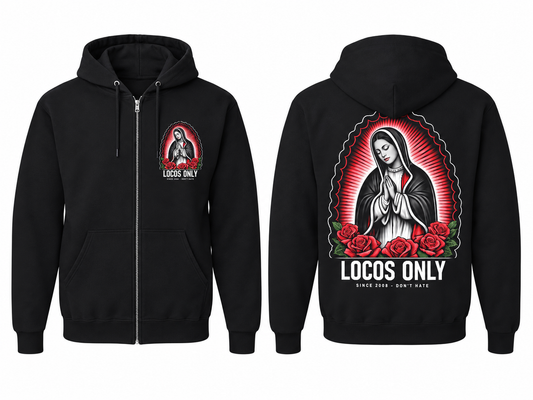 LOCOS ONLY: Our Lady - Premium Zip Hoodie