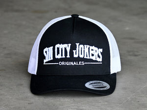 SCJ Originales Retro Trucker Hat (Black & White) - Sin City Jokers