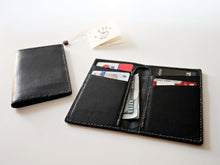 SCJ Front Pocket Full Leather Bi-fold Wallet (Gray Stitching)
