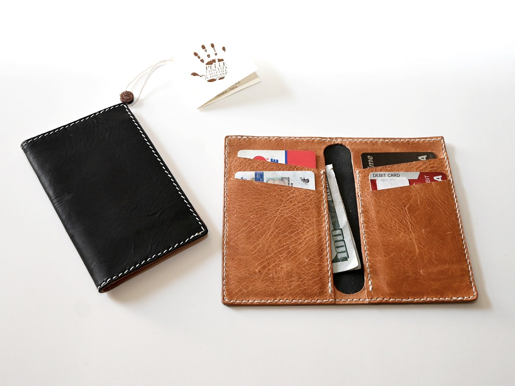 Handmade Leather Wallet - Bifold Wallet - Hand Stitched, Front Pocket Wallet, Minimalist Wallet