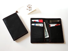 SCJ Front Pocket Full Leather Bi-fold Wallet (Burgundy Stitching)